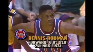 Dennis Rodman  Game 3 1989 Finals 12 pts 19 reb Makes All 6 Free Throws [upl. by Solokin]