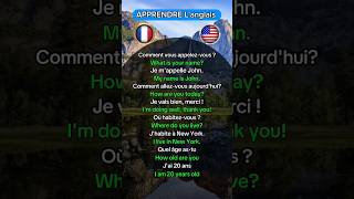 quotApprenez langlais à travers une courte conversation quot 🗣️🇲🇫🇺🇸 apprendreanglais english anglais [upl. by Joletta]