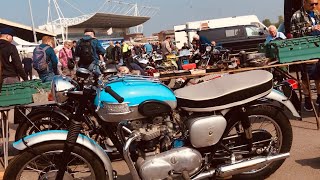 KEMPTON PARK Motorcycle Autojumble  A Walk Along Stalls Looking at Vintage amp Classic Bikes For Sale [upl. by Ayita652]