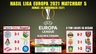 Hasil Liga Europa Tadi Malam  RAPID WINA VS WEST HAM  LEICESTER VS LEGIA UEL 2021 Matchday 5 [upl. by Haldas]