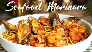 SEAFOOD MARINARA PASTA RECIPE  An Italian Classic [upl. by Eniawtna]