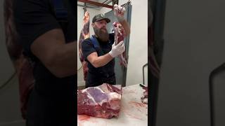 Removing the Top Blade Roast from a bison 🦬🔪 shorts bison youtube buffalo meat [upl. by Ikik]