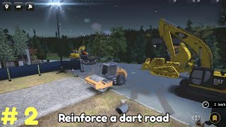 construction simulator 3 gameplay walkthrough  Reinforce a dart road part 2 [upl. by Einaj238]