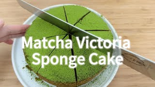 Matcha Green Tea Victoria Sponge Cake 抹茶维多利亚蛋糕 [upl. by Sandstrom]