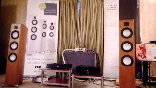 Audio Show 2013 Gauder Akustik Arcona 100 speakers Theriaa phonostage Kuzma turntable Ravel [upl. by Ailongam]