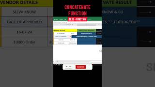 Concatenate Function in Tamil  Merge to Text and Formula  SELVA KNOW  shorts [upl. by Elvia250]
