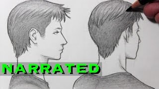 How to Draw a Face in Profile amp Turning Away Narrated [upl. by Thier]