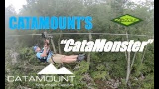 92 mph on Catamounts CATAMONSTER  USAs Longest Dual Zip Line [upl. by Auqinom]