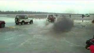 Italian Baja  Toyota Land Cruiser Pickup crossing water [upl. by Tippets]