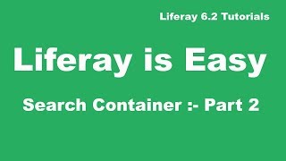 Liferay Tutorial 36  Search Container in Liferay Part 2 [upl. by Gregory]