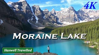 Moraine Lake in Banff National Park Rocky Mountains  Alberta Canada 4K Travel Video [upl. by Toogood498]