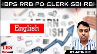 IBPS RRBPOClerkSO Live English CLASS Online  JATIN SIR [upl. by Starlene]