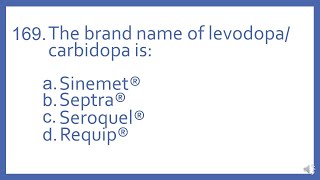 Top 200 Drugs Practice Test Question  The brand name of levodopa carbidopa is PTCB NAPLEX Prep [upl. by Jennifer]