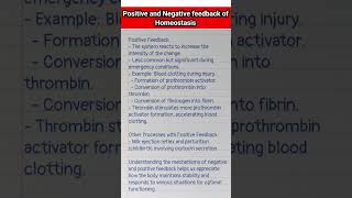 Positive and Negative feedback homeostasis physiology notes [upl. by Garrick]