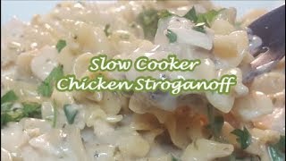 SLOW COOKER CHICKEN STROGANOFF [upl. by Aicatsue]