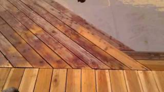 Sandblasting redwood deck [upl. by Ahsenor]