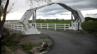 Mining hydraulic roof support quotShieldsquot used as a ranch gate entrance [upl. by Aitetel]