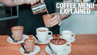 Coffee Menu Explained  What the most common coffees are and how to make them [upl. by Yenffad659]