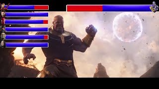 INFINITY WAR Titan Battlewith healthbars  Iron Man Mantis Dr Strange vs Thanos HD [upl. by Bland427]