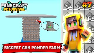 I Made Best👍 Gunpowdercreeper Farm in Minecraft PE survival series 7 [upl. by Nyrehtak761]