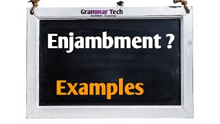 What is Enjambment  Figure Of Speech  spokenenglish Grammartech englishgrammar [upl. by Eixid]