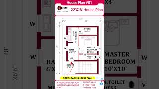 22’× 28’ house plan North Facing 1 BHK floorplan constructionhome building [upl. by Bruno]