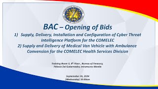 Bids and Awards Committee – Opening of Bids [upl. by Arlene]