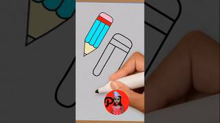 How to draw Pencil ✏️art easy and cute drawing for kids and toddlers shorts ytshort [upl. by Jecho889]