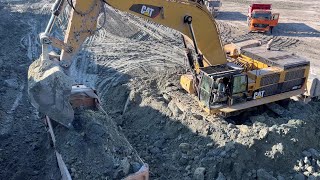 Caterpillar 385C Excavators Loading Mercedes amp MAN Trucks  SotiriadisLabrianidis Mining Works  4k [upl. by Floro]