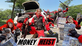 PARKOUR VS MONEY HEISTMoney Heist breaks into police base to rescue bad guy steal money  Epic POV [upl. by Ahsinirt]