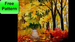 Cross Stitch Patterns Colorful Autumn Forest Counted Cross Stitch Patterns Shorts [upl. by Borlow]