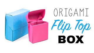 Origami Flip Top Box Tutorial  DIY  Paper Kawaii [upl. by Riba]