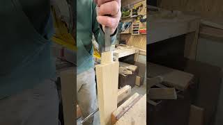 Angled round tenon 👍🙂 Wood working practice [upl. by Leuams]