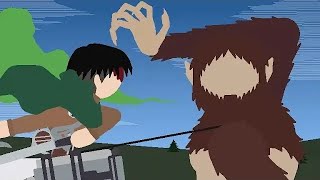 Levi vs Beast Titan  Attack on Titan Stick Fight spoilers [upl. by Llertal]