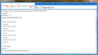 Program to calculate frequency of vowels in a string c code example [upl. by Haleemaj]