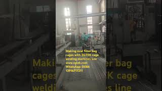 Manufacturing oval filter bag cages with ZGTEK cage welding machines line multiple spots welder auto [upl. by Kcered]