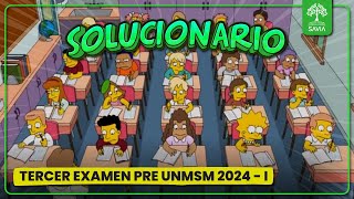 🔴 SOLUCIONARIO TERCER EXAMEN PRE SAN MARCOS 2024I 🌱 [upl. by Anailil]