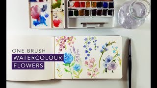 FLOWER DOODLE IN WATERCOLOR Speedpaint [upl. by Eniamat28]