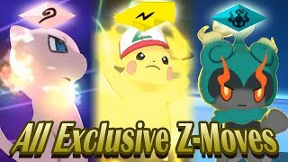 Pokemon Ultra Sun amp Ultra Moon  All Sun amp Moon Exclusive ZMoves 1080p HD [upl. by Ogirdor]