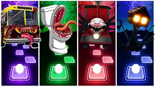 SKIBIDI TOILET 🆚 EXTRA SLIDE 🆚 BUS EATER 🆚 HOUSE HEAD 🆚 ODDBODS  Tiles Hop EDM Rush [upl. by Lebama]