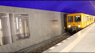 Einfahrt der historischen UBahn der Baureihe EIII in den UBahnhof Museumsinsel Berlin [upl. by Nazler]