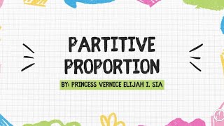 Partitive proportion tutorial💓 [upl. by Margalo]