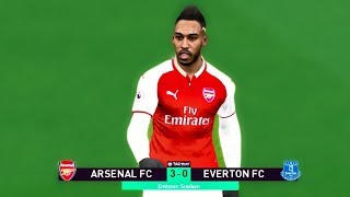 Arsenal vs Everton Aubameyang Scored 4 Goals 3 February 2018 Gameplay [upl. by Naida]