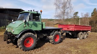 Unimog 406  403 Anhänger ankuppeln Traktor [upl. by Luo]