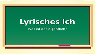 Was ist das Lyrische Ich Deutsch Sek I [upl. by Bratton258]