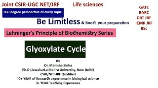 Glyoxylate cycle Lehningers principle of Biochemistry Dr Manisha Sinha [upl. by Navaj686]