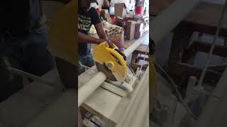 Using Abrasive Chop Saw For Mass Production Of Insulated Copper Piping Inside PVC Jacketing Part 5 [upl. by Trix]