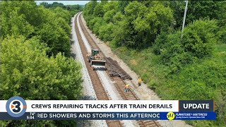 Cleanup continues following Tuesdays train derailment near Reeseville [upl. by Steel49]