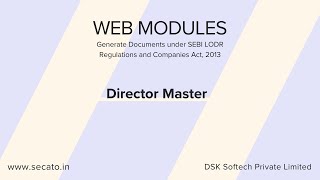 Create Director Master  Document Generation under SEBI LODR Regulations and Companies Act 2013 12 [upl. by Synned]