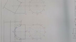 How to find the interpenetration curve between a square based prism and a cylinder [upl. by Ahsias]